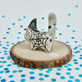 FIRST TIME ADOPTER - Spiderweb Witch Hat Kitty with White Gold